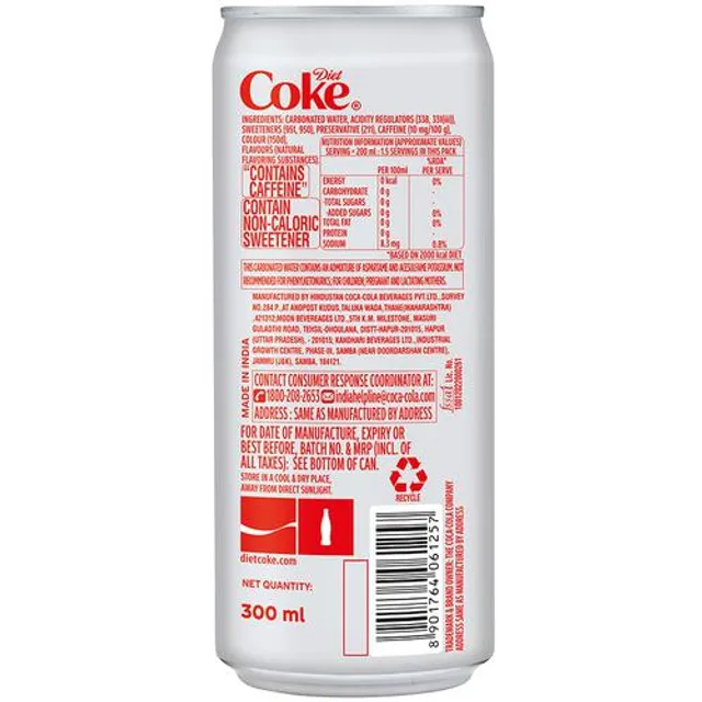 Coca Cola Diet Coke Soft Drink 300 ml Can - Image 2