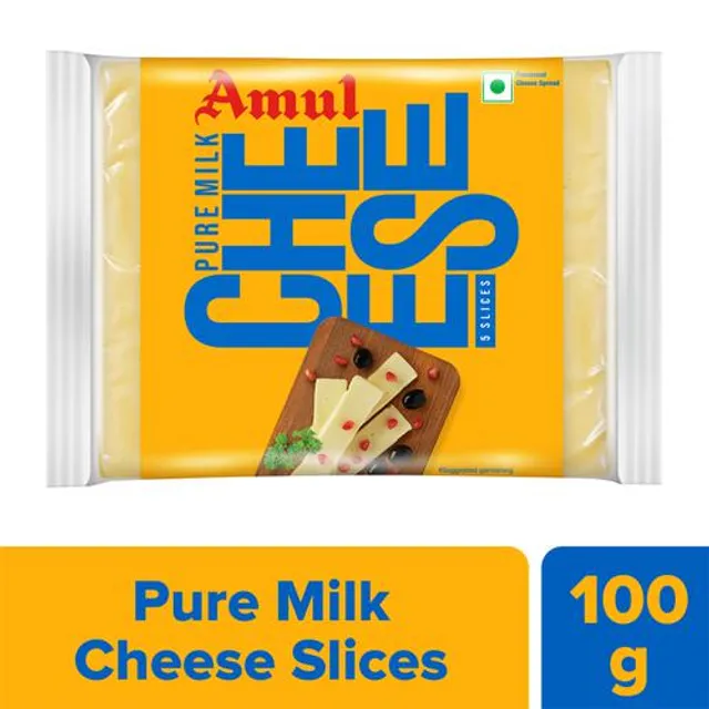 Amul Cheese Slices – Rich In Protein, Wholesome, No Added Sugar, 100 g (5 Slices)