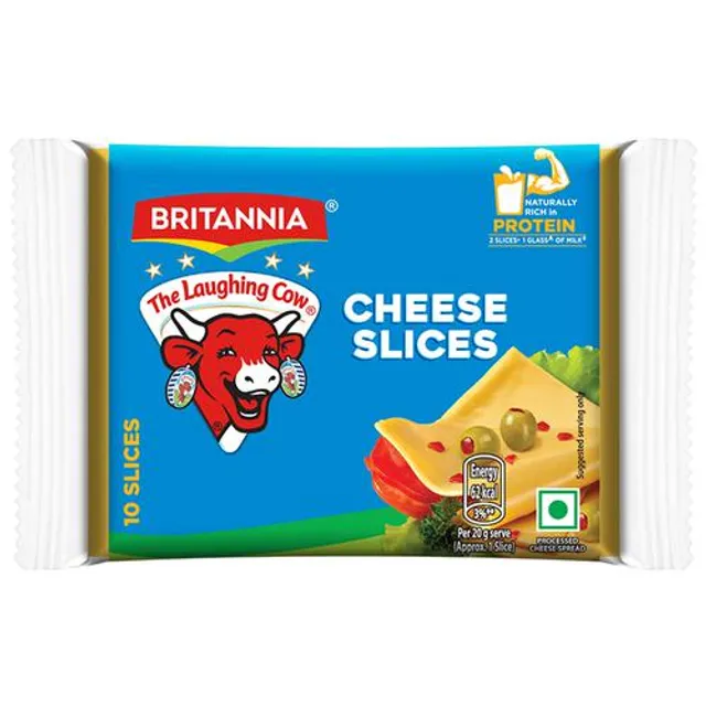 Britannia The Laughing Cow Processed Cheese Slice – Goodness Of Cows Milk, 100 g (5 Slices x 20 g Each)