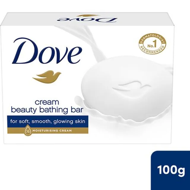 Dove Cream Beauty Bathing Bar, Has 1/4th Moisturizing Cream, 100 g