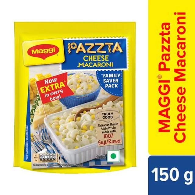 MAGGI Pazzta Cheese Macaroni – Made With 100% Suji/Rawa, 150 g Family Saver Pack, Pouch