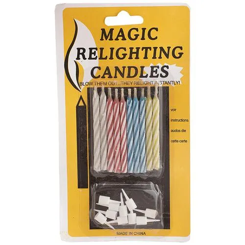 AliX Magic Relighting Candle – For Cake Decoration, Birthday Parties, Anniversaries, 10 pcs