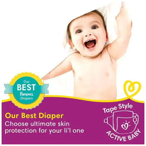 Pampers Active Baby Diapers - Extra Large, 12+ kg, Soft Stretch Waist & Sides, Up to 12 Hours Absorption, 32 pcs - Image 4
