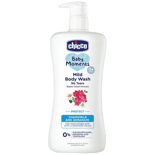 Chicco Baby Moments – Mild Body Wash Protect Chamomile Geranium For Moisturised Skin With A Soothing Touch 500 ml
