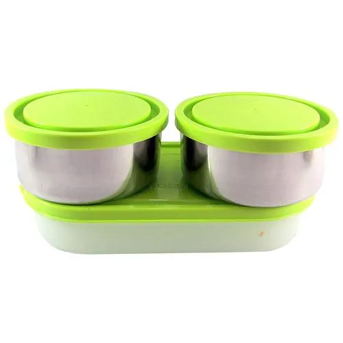 Milton Executive Stainless Steel Lunch/Tiffin Box With Containers & Cover - Green 5 pcs - Image 2