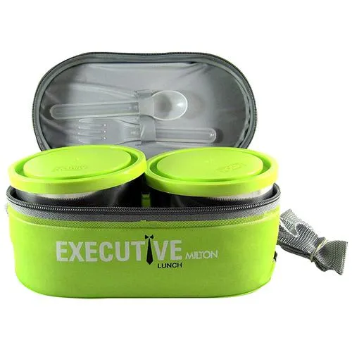 Milton Executive Stainless Steel Lunch/Tiffin Box With Containers & Cover - Green 5 pcs - Image 3