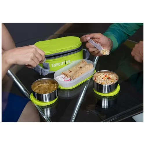 Milton Executive Stainless Steel Lunch/Tiffin Box With Containers & Cover - Green 5 pcs - Image 4