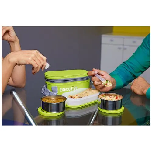 Milton Executive Stainless Steel Lunch/Tiffin Box With Containers & Cover - Green 5 pcs - Image 5