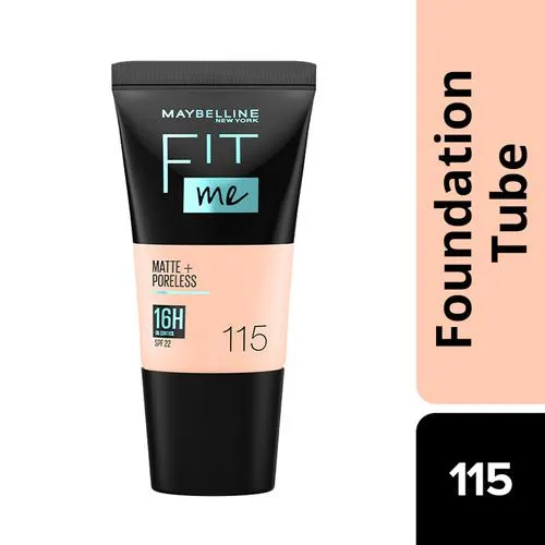 Maybelline New York Fit Me Matte+Poreless Liquid Foundation – 115 Ivory 18 ml Tube