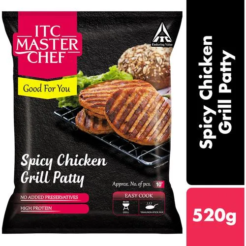ITC Master Chef Spicy Chicken Grill Patty – Non-Veg Frozen Snack Ready To Cook 500 g