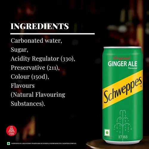 Schweppes Original Ginger Ale Flavoured Soft Drink - Refreshing Taste & Delicious Flavour 300 ml (Buy 5 Get 1 Free) - Image 4