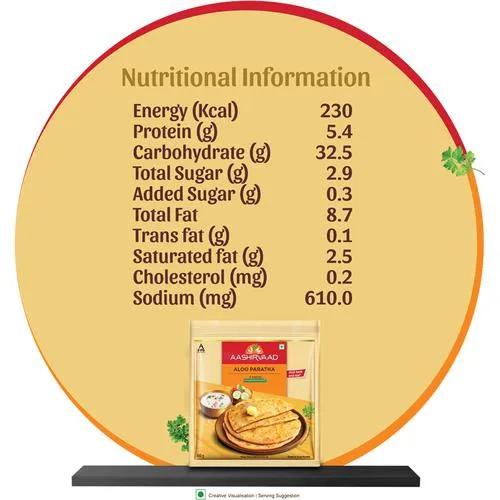 Aashirvaad Aloo Paratha - Ready To Cook No Added Preservatives Easy To Prepare Delicious Frozen 400 g (4 pcs) - Image 5