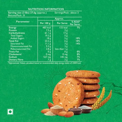 McVitie's Millet Almond Cookies - With Jowar Bajra & Ragi 73.6 g - Image 5