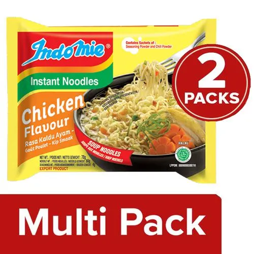 Indomie Instant Soup Noodles – Chicken Flavour 2×70 g Multipack