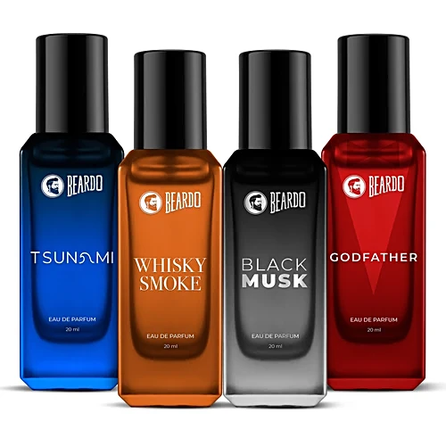 Beardo Assorted Eau De Parfum - Whisky Smoke Godfather Tsunami & Black Musk For Men 20 ml (Pack of 4) - Image 2