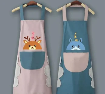 Fun Printed Cooking Apron for Home Use – Lightweight Cotton Blend with Front Pocket