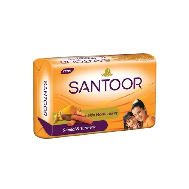 Santoor Sandal & Turmeric Bath Soap for Younger Looking & Glowing Skin, 100 g - Image 2