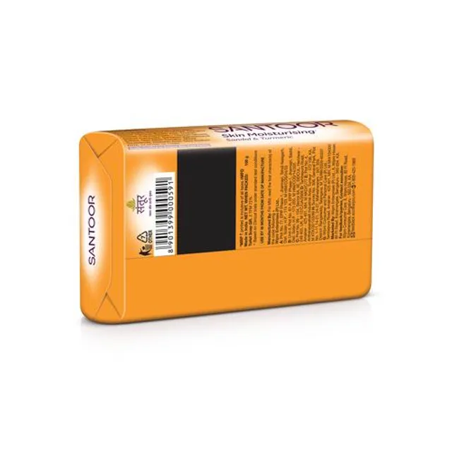 Santoor Sandal & Turmeric Bath Soap for Younger Looking & Glowing Skin, 100 g - Image 3
