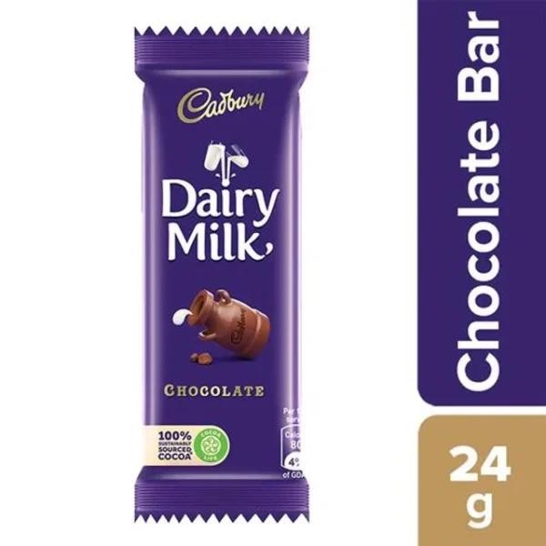 Cadbury Dairy Milk Chocolate Bar, 24 g Pouch