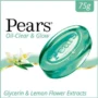 Pears Oil-Clear & Glow Lemon Flower Soap Bar, 98% Pure Glycerine & Lemon, 75 g