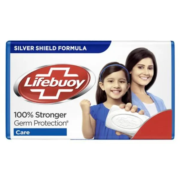 Lifebuoy Care Soap Bar, 100% Stronger Germ Protection, Active Silver Formula, 100 g Pack of 4