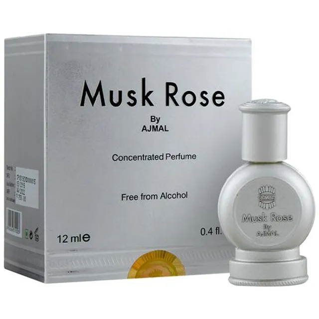 Ajmal Musk Rose Concentrated Floral Perfume Free From Alcohol For Unisex, 12 ml