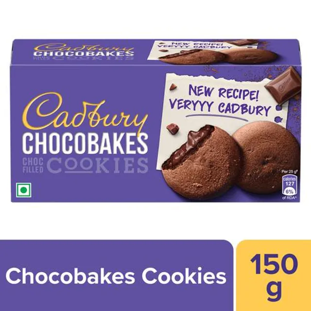 Cadbury Chocobakes ChocFilled Cookies 150 g (Pack of 12)