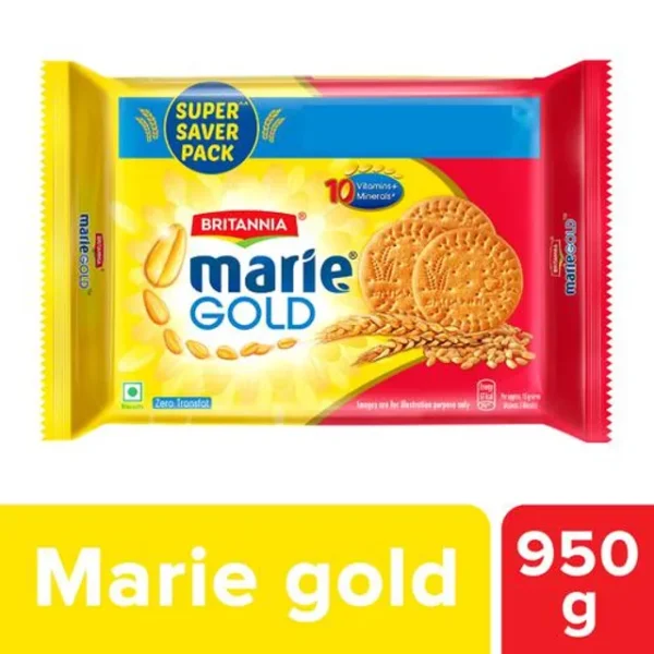 Britannia Marie Gold Biscuit – Crunchy, Light, Zero Trans Fat, Ready To Eat, 950 g