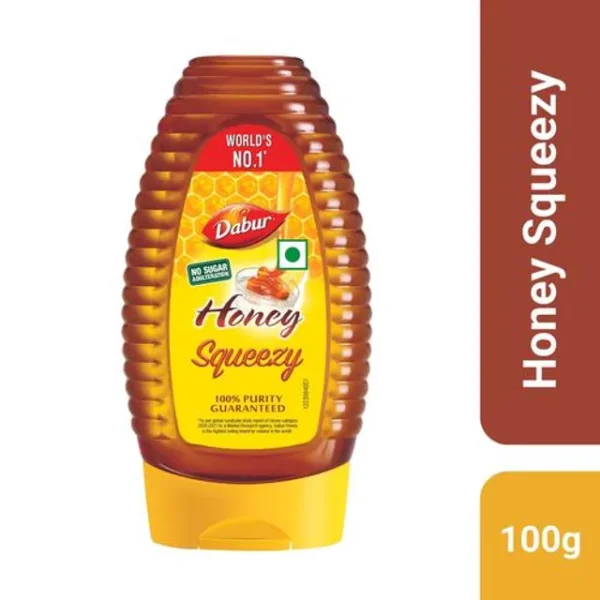 Dabur Honey – Squeezy, 100% Pure, Rich In Nutrients, No Sugar, Boosts Immunity, 100 g