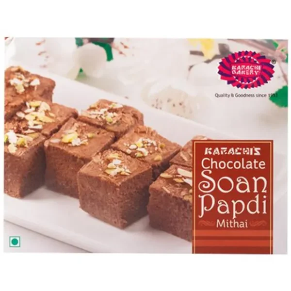 Karachi Bakery Chocolate Soan Papdi Mithai – Authentic, Rich, Traditional Sweet, 200 g