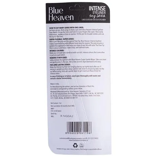 Blue Heaven Intense Black Easy Sketch Eyeliner, 1 ml - Image 2