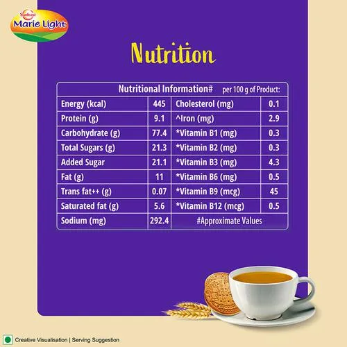 Sunfeast Marie Light Active Biscuits - With Iron 6 Vitamins Tea Time Partner 1 kg Pouch - Image 5