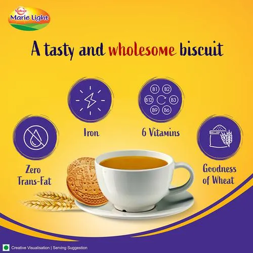 Sunfeast Marie Light Active Biscuits - With Iron 6 Vitamins Tea Time Partner 1 kg Pouch - Image 7