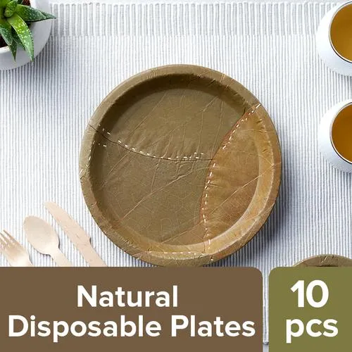 AliX Natural Disposable Plates – 20.3 cms Siali Leaf Round 10 pcs