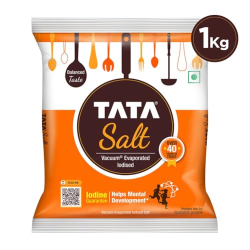 Tata Salt Vacuum Evaporated Iodised Salt – Helps Mental Development 1 kg Pouch