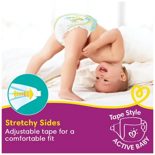 Pampers Active Baby Diapers - Extra Large, 12+ kg, Soft Stretch Waist & Sides, Up to 12 Hours Absorption, 32 pcs - Image 10