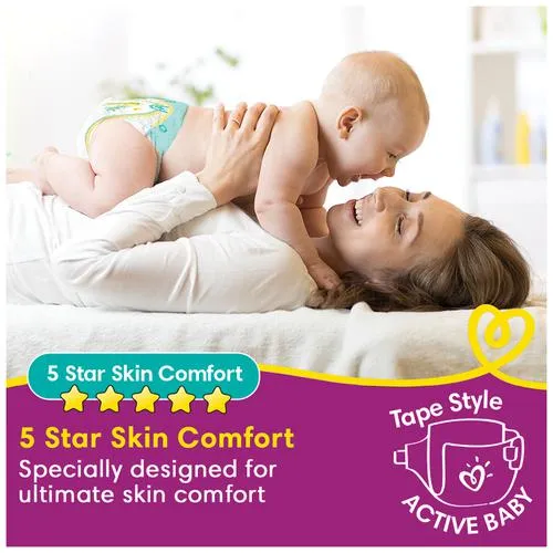 Pampers Active Baby Diapers - Extra Large, 12+ kg, Soft Stretch Waist & Sides, Up to 12 Hours Absorption, 32 pcs - Image 5