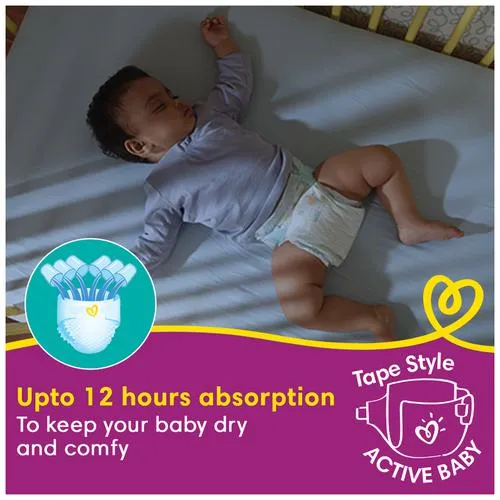Pampers Active Baby Diapers - Extra Large, 12+ kg, Soft Stretch Waist & Sides, Up to 12 Hours Absorption, 32 pcs - Image 8