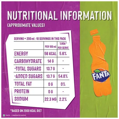 Fanta Soft Drink - Orange Flavoured, Refreshing 2L Pet Bottle - Image 4
