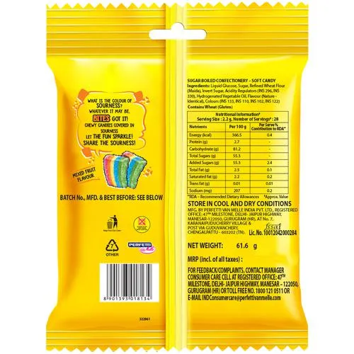 Chupa Chups Sour Bites Mixed Fruit Flavour Soft Chewy Toffee 61.6 g - Image 3