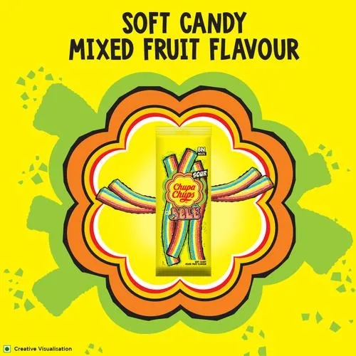 Chupa Chups Sour Belt Mixed Fruit Soft & Chewy Toffee 57.6 g - Image 7