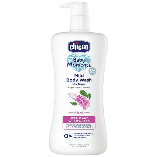 Chicco Baby Moments – Mild Body Wash Relax, Nettle Willowherb For Moisturised Skin With A Relaxing Touch 500 ml