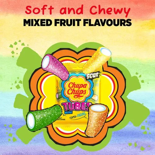 Chupa Chups Sour Mini Tubes Mixed Fruit Flavour Soft Chewy Toffee 61.6 g - Image 8