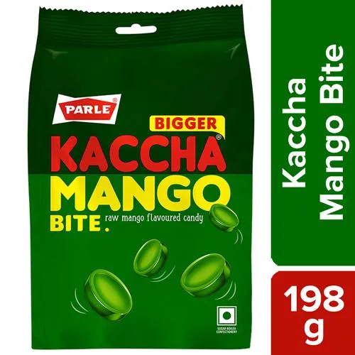 Parle Bigger Kaccha Mango Bite Candy - Sugar Boiled, Tangy 198 g