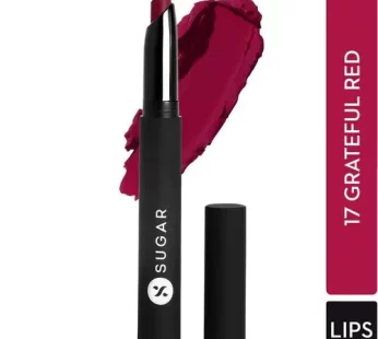 SUGAR Cosmetics Matte Attack Transferproof Lipstick – Bluish Red/Cool-toned Red, Highly Pigmented, Long Lasting, 2 g 17 Grateful Red