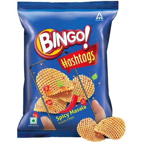 Bingo! Hashtags Spicy Masala Potato Chips 22.5 g Pouch