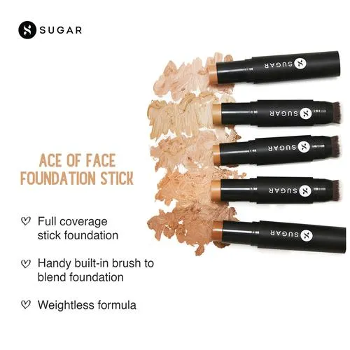 SUGAR Cosmetics Ace Of Face Foundation Stick With Built-In Brush - Mini 7 g 40 Breve - Image 5