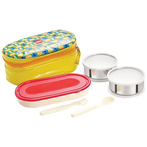 Cello Lunch Bag – With 3 Container Big Bite Yellow 1.05 L