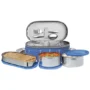 Milton Corporate Lunch Box - Stainless Steel Oval & Round Containers Leakproof Blue 3 pcs