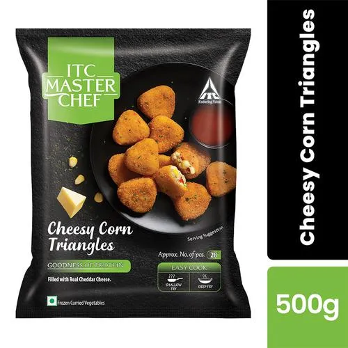ITC Master Chef Cheesy Corn Triangles - With Cheddar Cheese Filling 500 g Pouch